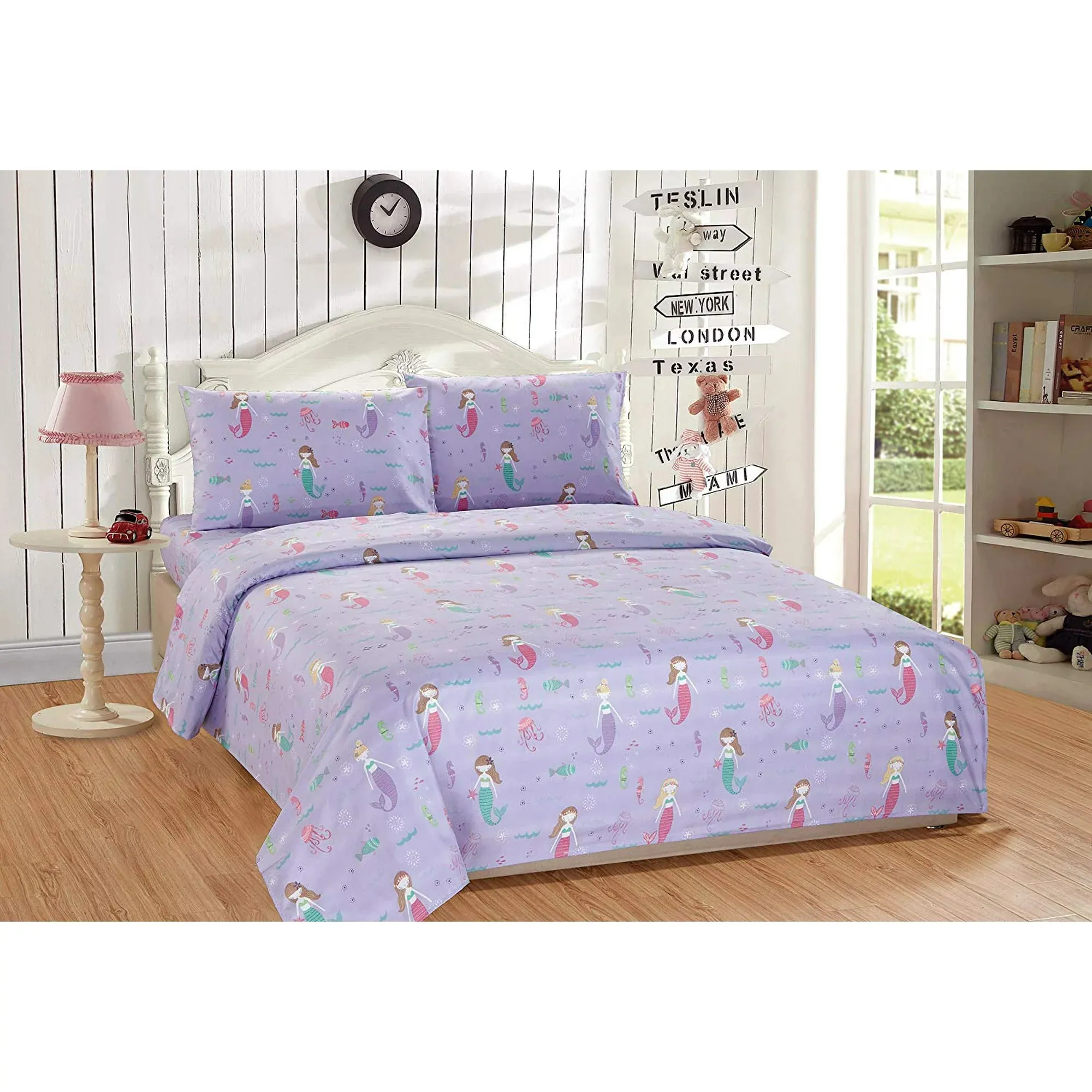 7 Piece Comforter Bedding Set for Girls in a Bag with Sheet Set