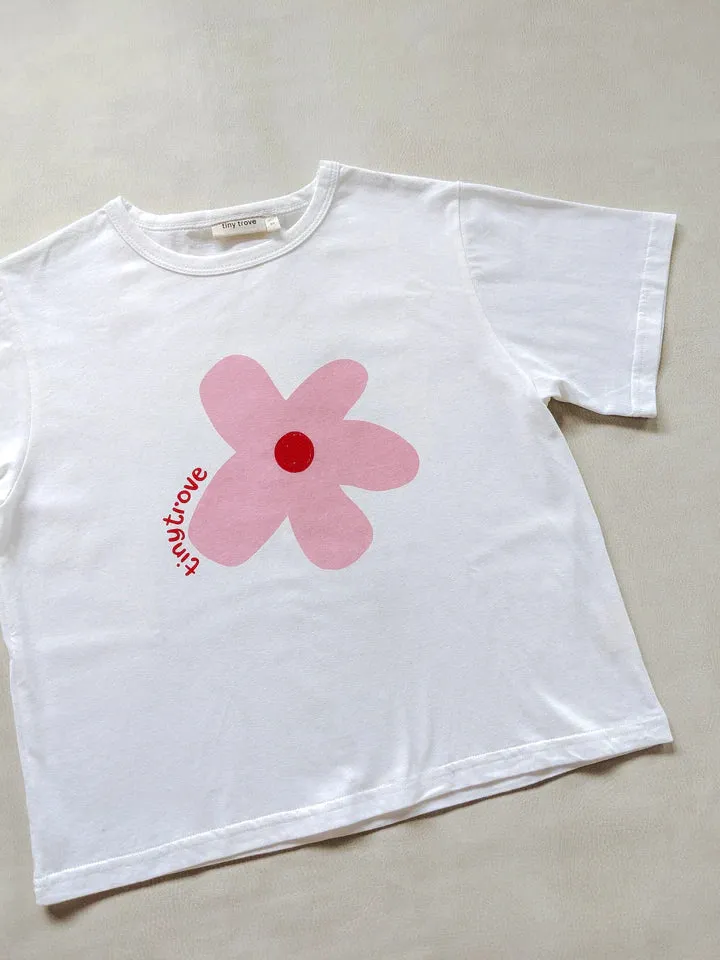 Akio Flower Tee - White / Pink