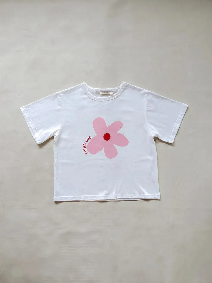 Akio Flower Tee - White / Pink