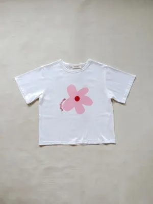 Akio Flower Tee - White / Pink