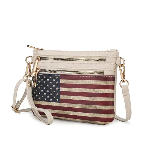 Alisson Vegan Leather Women FLAG Crossbody/Wristlet Bag