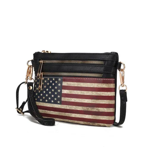 Alisson Vegan Leather Women FLAG Crossbody/Wristlet Bag