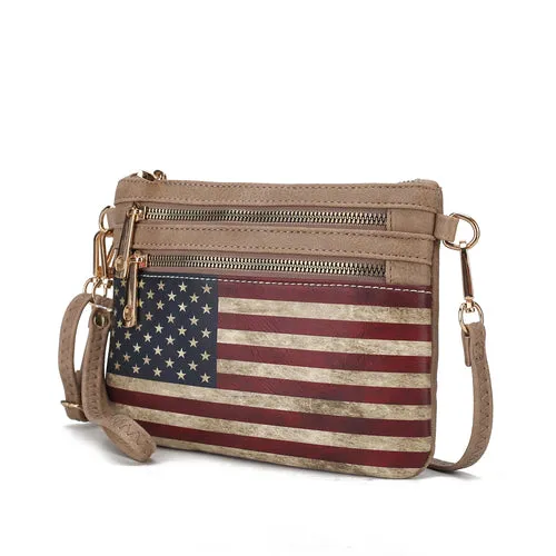 Alisson Vegan Leather Women FLAG Crossbody/Wristlet Bag