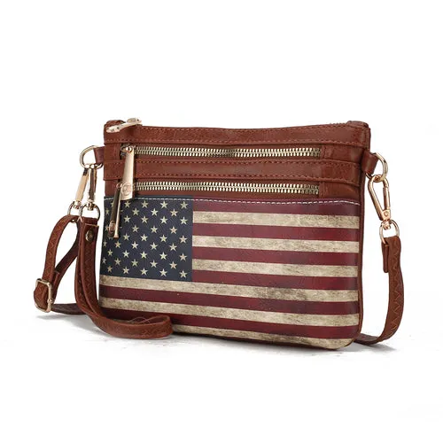 Alisson Vegan Leather Women FLAG Crossbody/Wristlet Bag