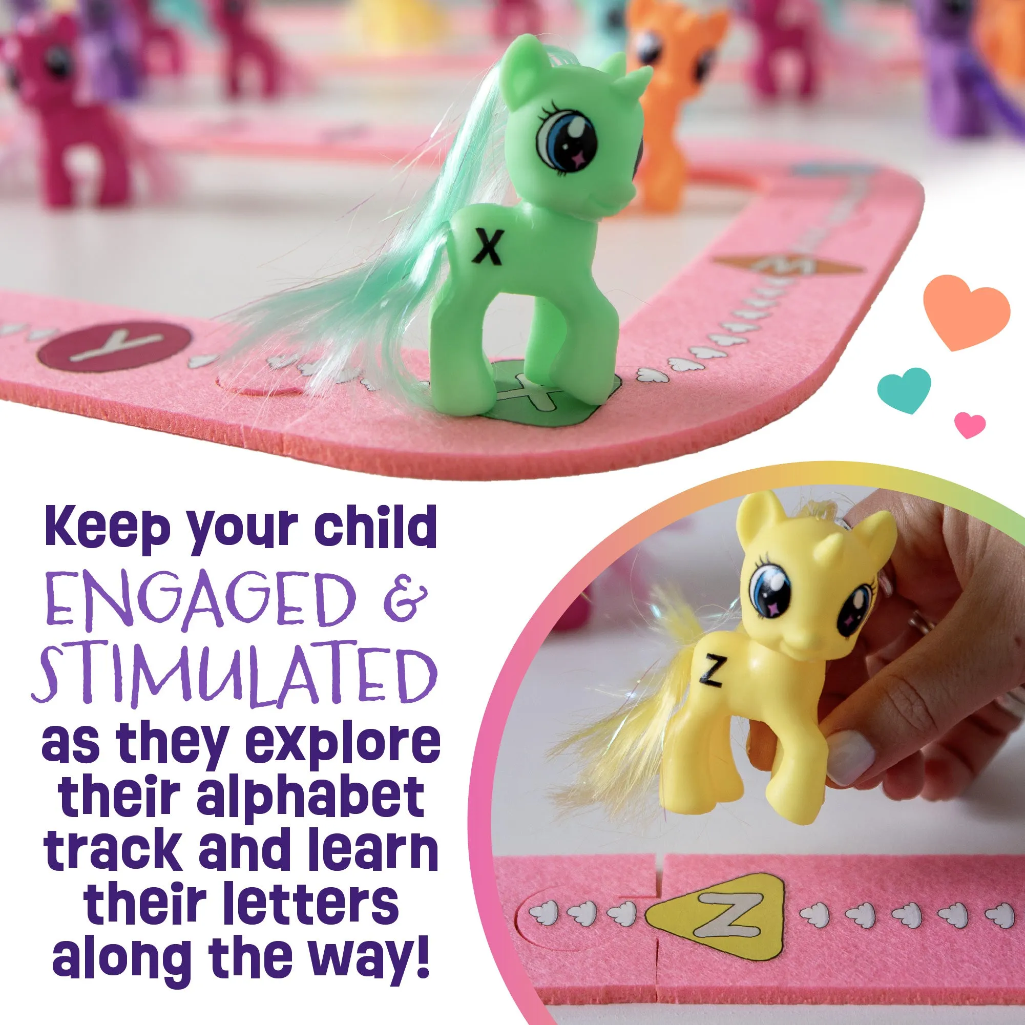 AlphaTracks Unicorns Uppercase Lowercase Alphabet Matching Game for ABC Learning (41 pcs)