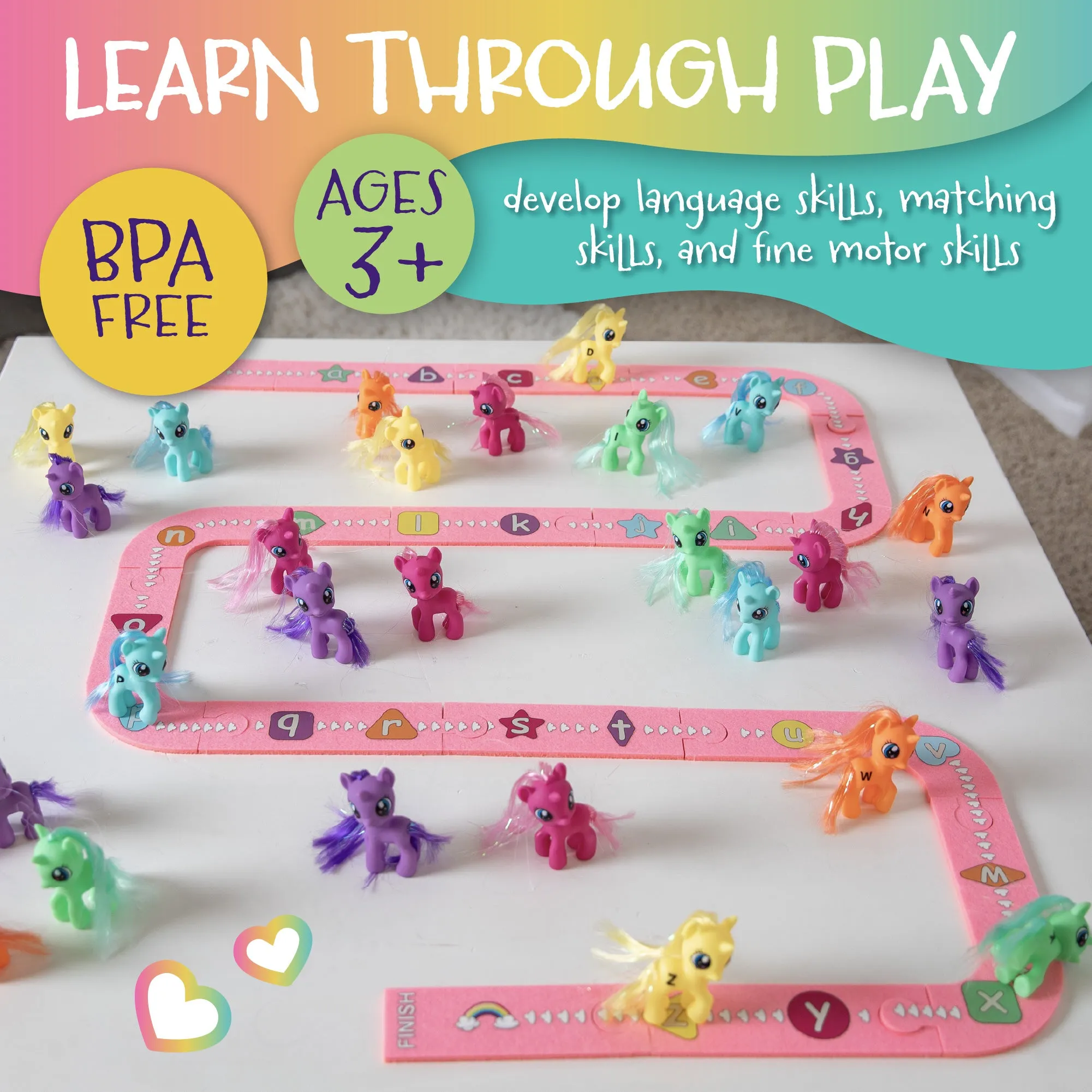 AlphaTracks Unicorns Uppercase Lowercase Alphabet Matching Game for ABC Learning (41 pcs)