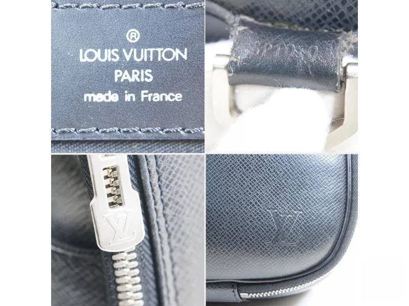 Auth Pre-owned Louis Vuitton Taiga Ardoise Black Porte Ordinateur Tura M30762 2way Bag M30762 140899