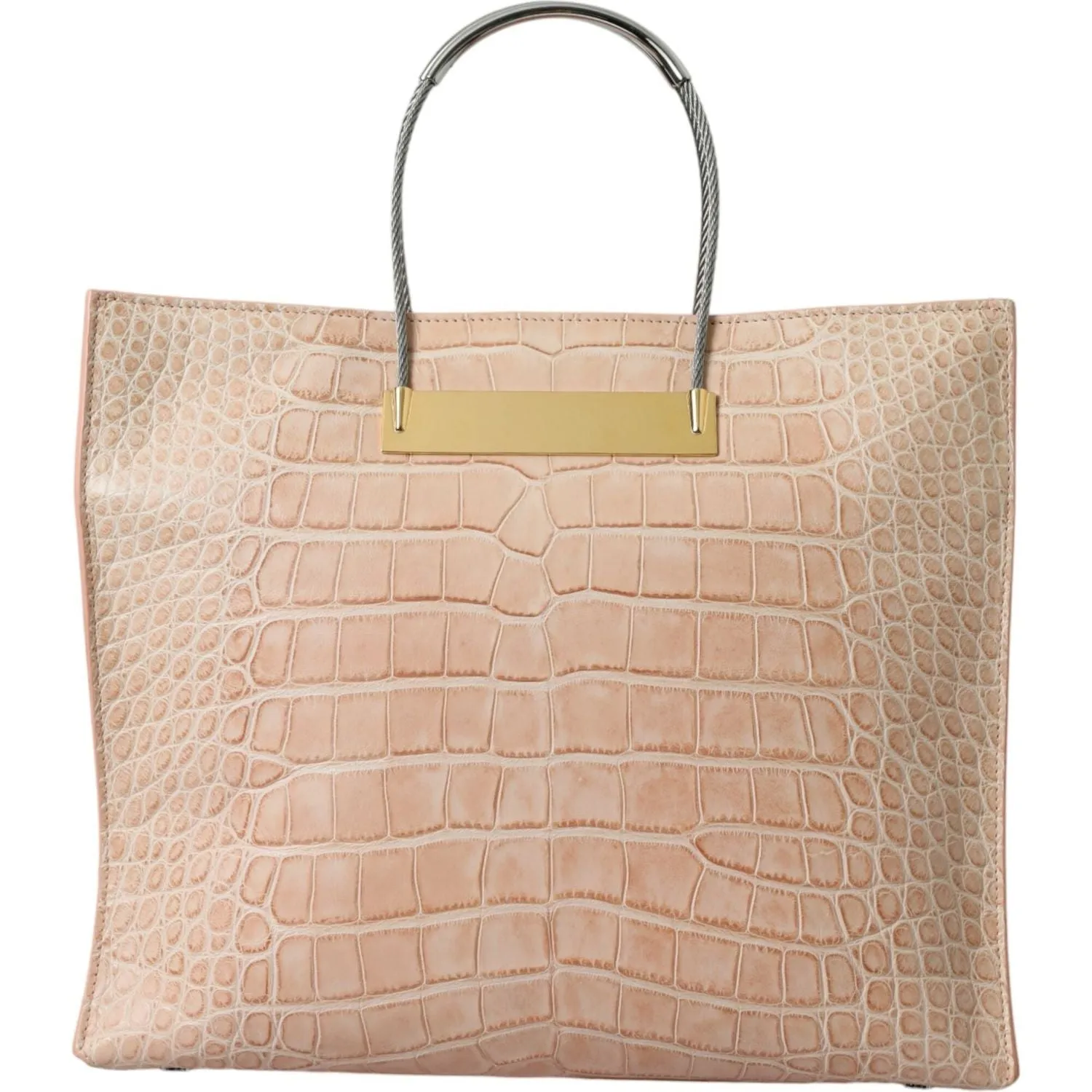 Balenciaga Alligator Leather Chic Pink Tote Bag