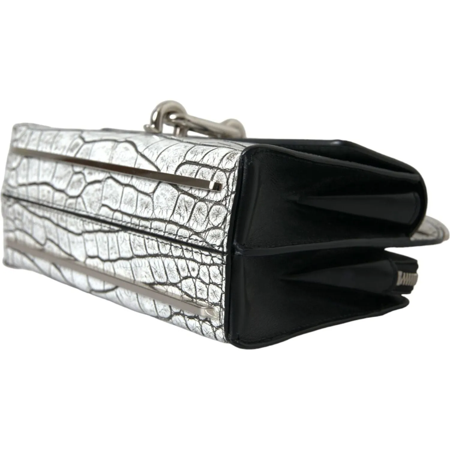 Balenciaga Metallic Silver Alligator Leather Mini Bag