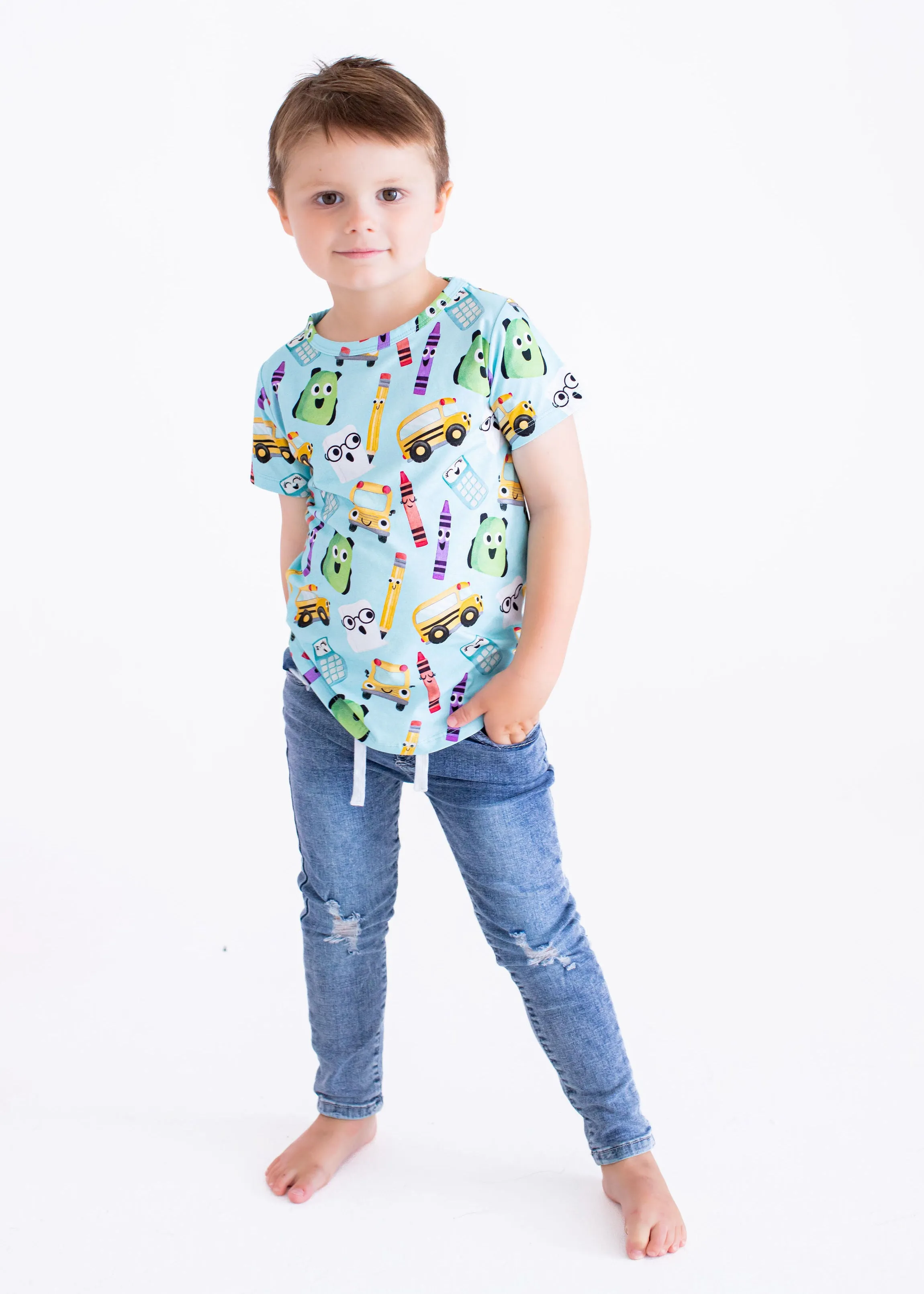 Birdie Bean Albert Back to School Print Kids Tee Shirt