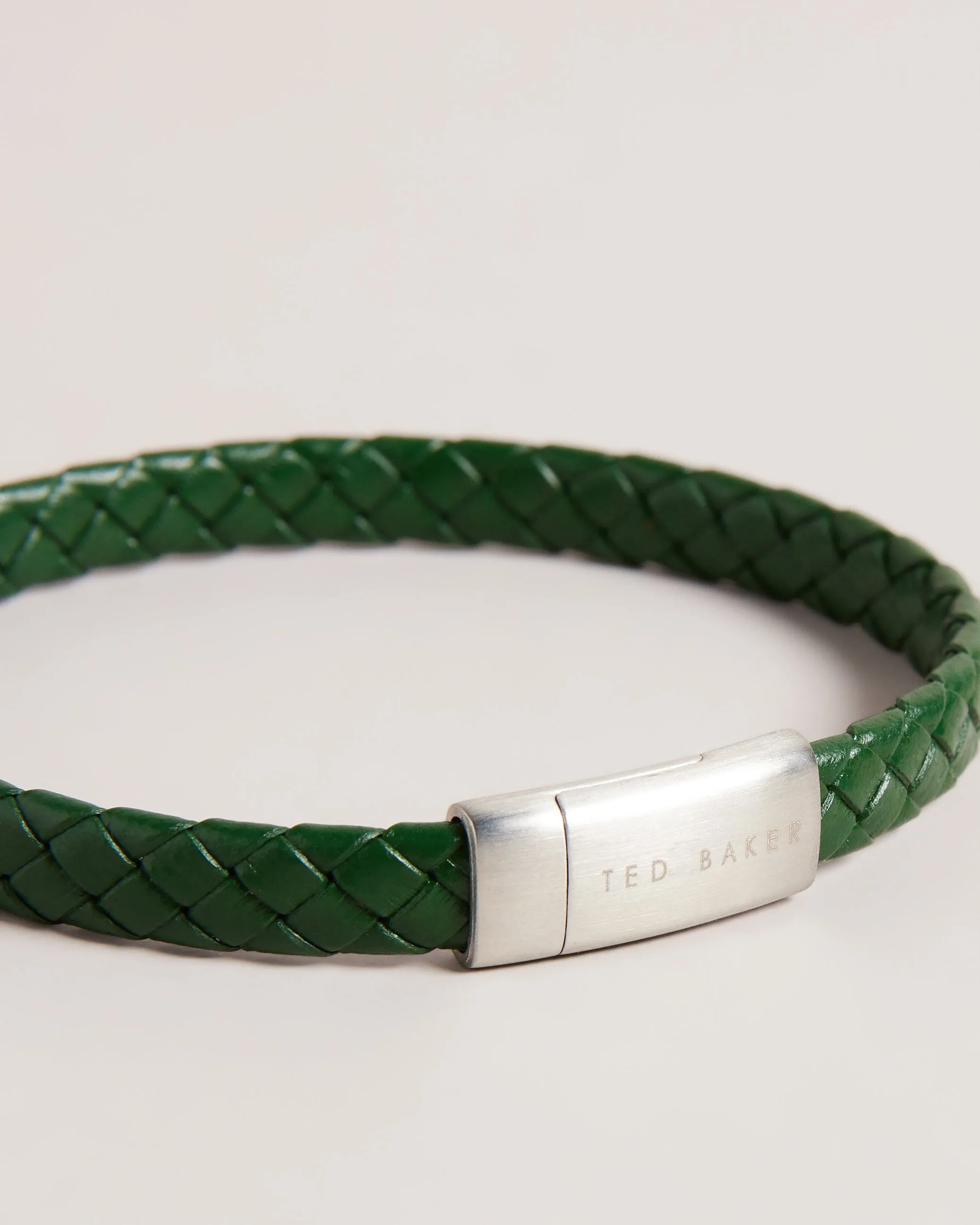 Bradly Woven Leather Bracelet Dk-Green