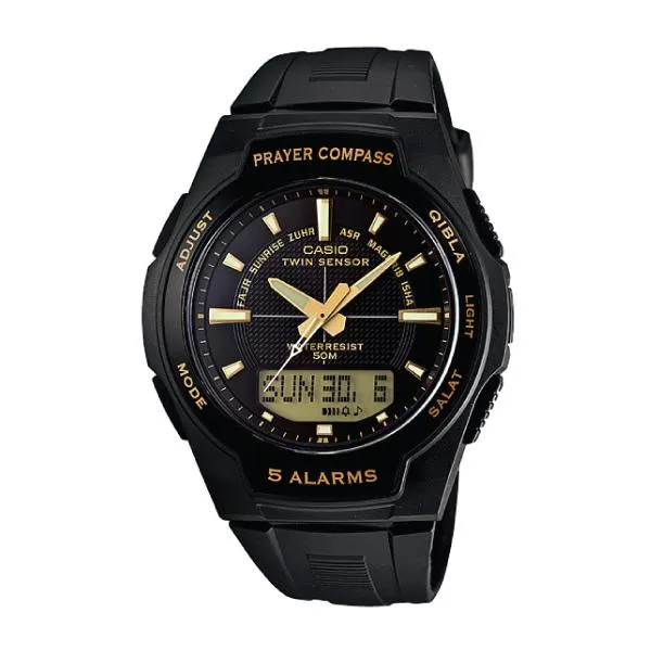 Casio Islamic Prayer Watch Series Black Resin Band Watch CPW500H-1A CPW-500H-1A