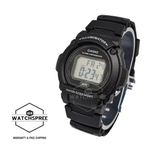 Casio Men's Digital Black Resin Band Watch W219H-1A W-219H-1A