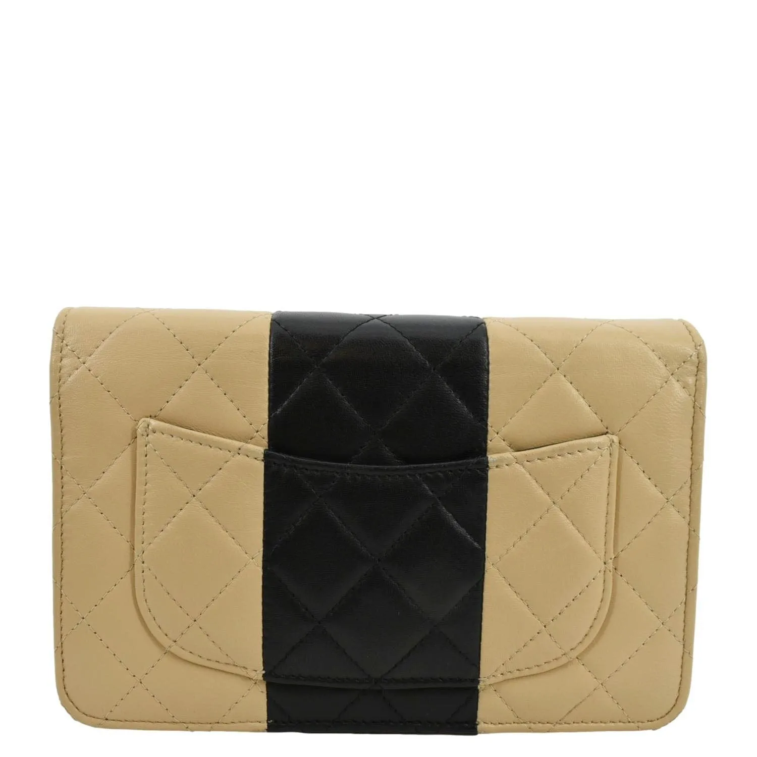 CL WOC Quilted Leather Wallet On Chain Crossbody Bag Bicolor