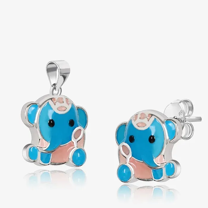 Cute Elephant Pendant Set