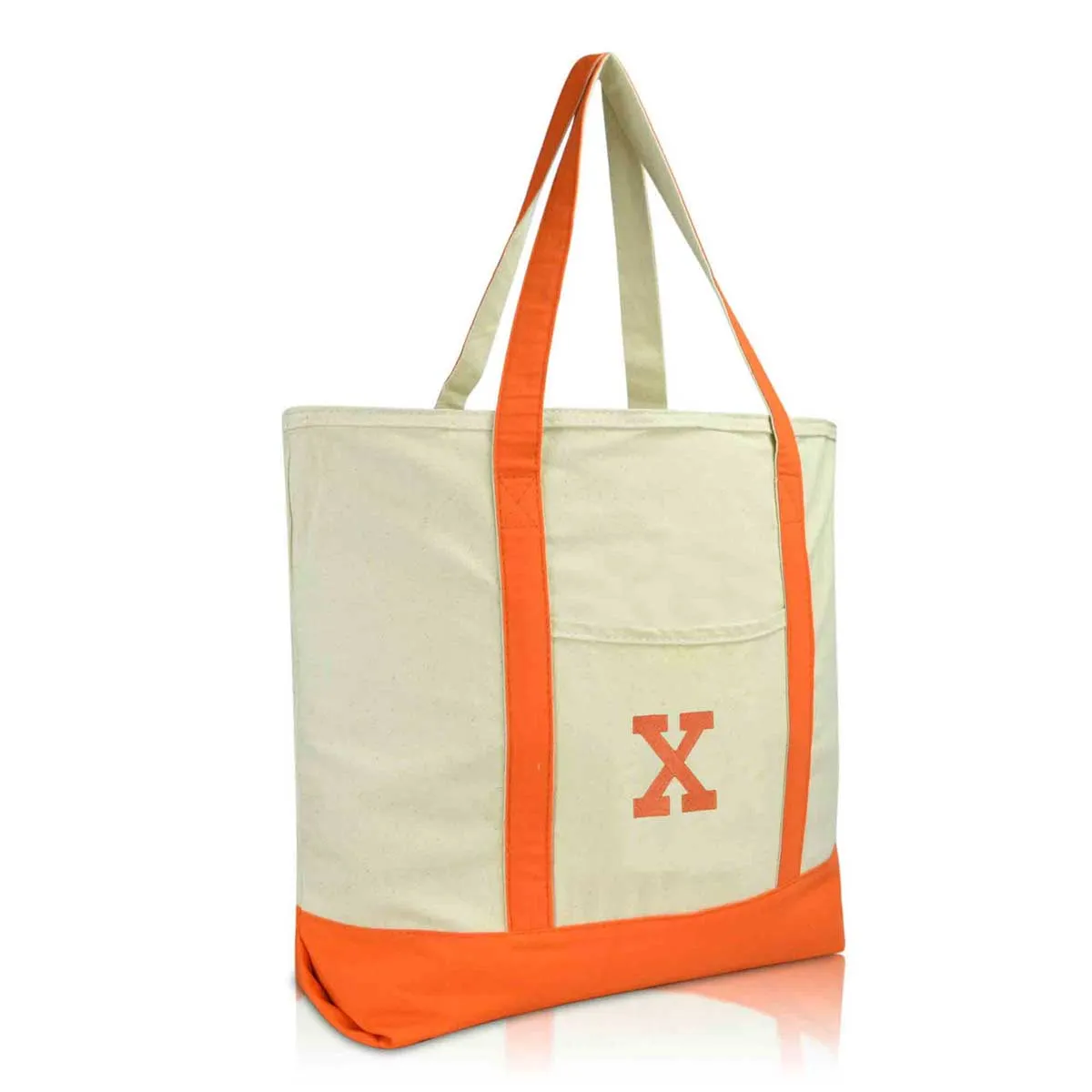 Dalix Initial Tote Bag Personalized Monogram Zippered Top Letter - X