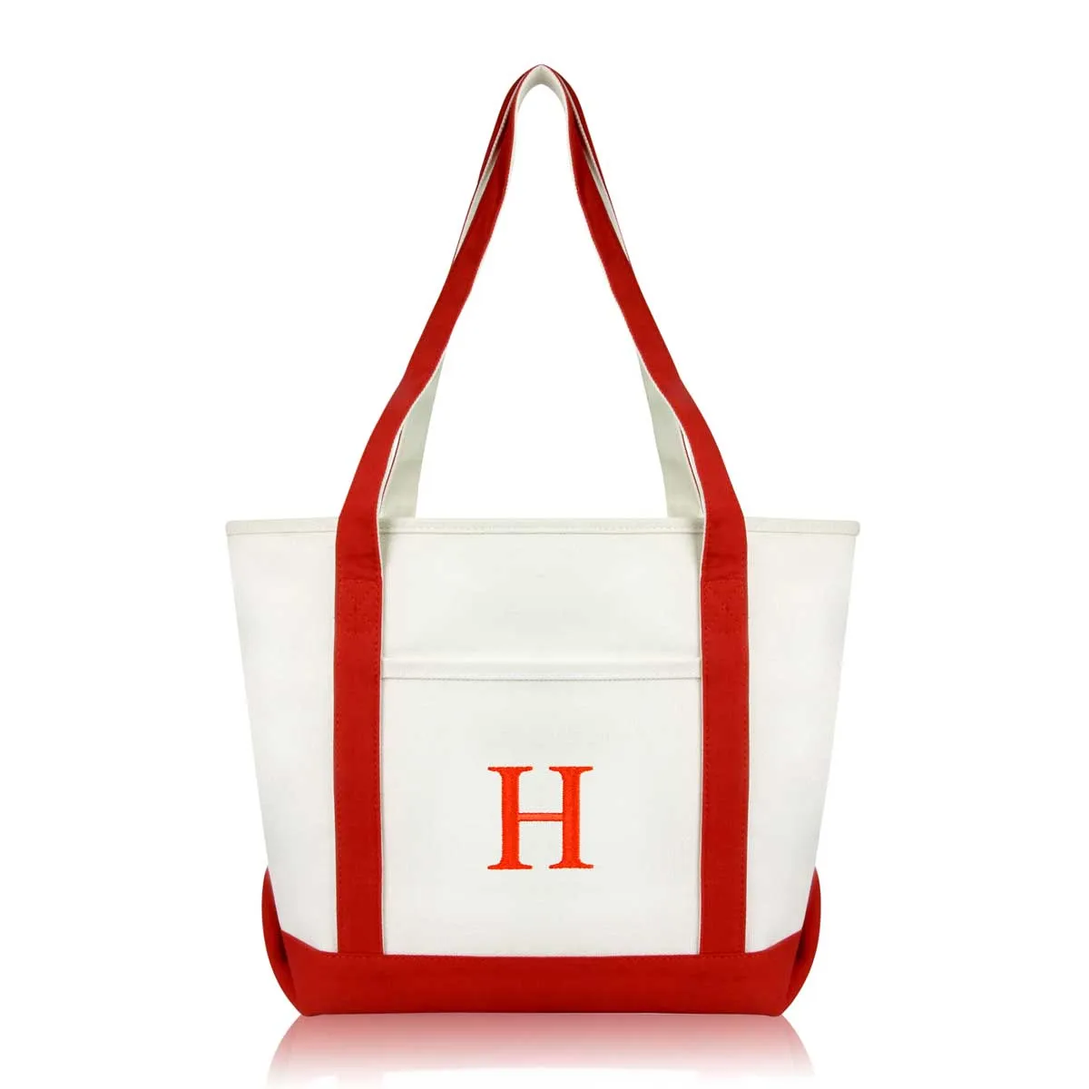 Dalix Medium Personalized Tote Bag Monogrammed Initial Letter - H