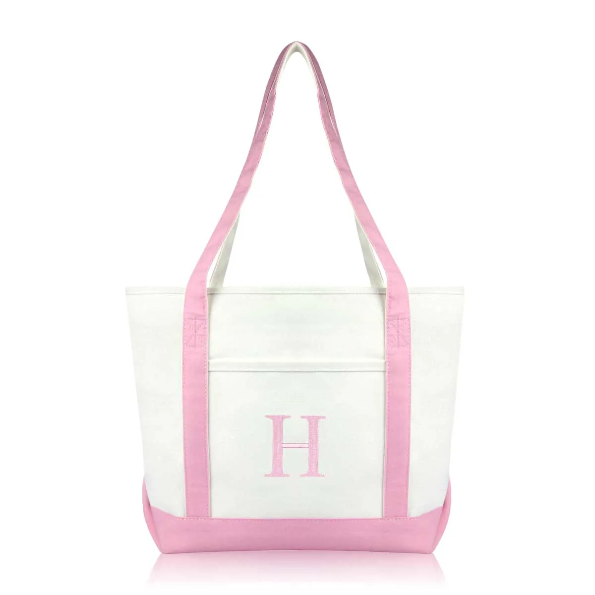 Dalix Medium Personalized Tote Bag Monogrammed Initial Letter - H