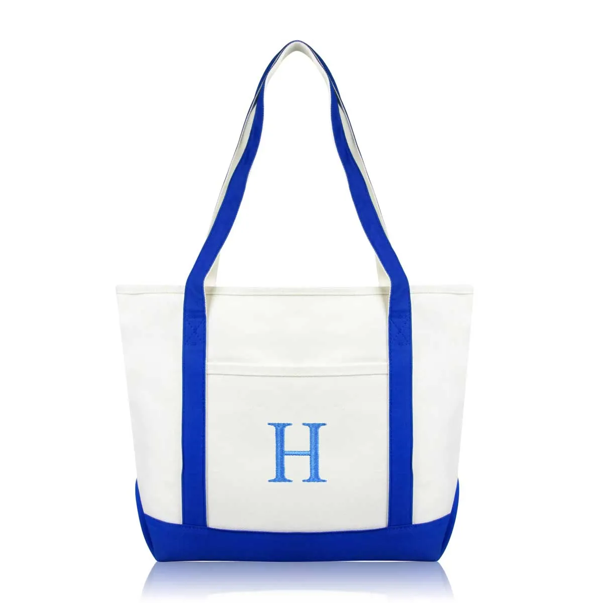 Dalix Medium Personalized Tote Bag Monogrammed Initial Letter - H