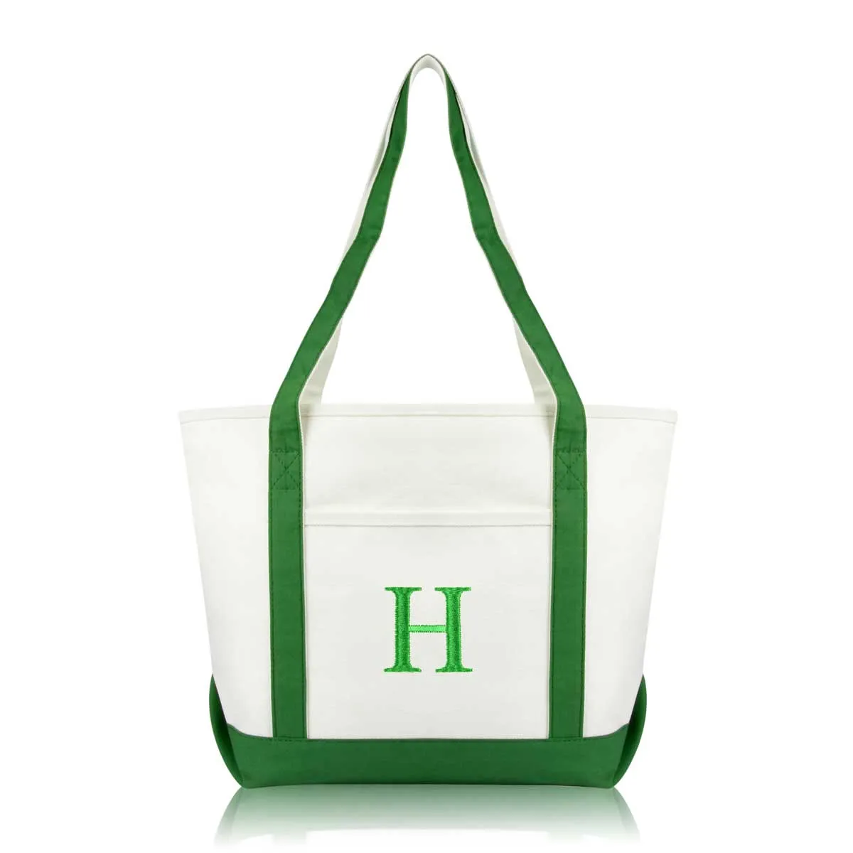 Dalix Medium Personalized Tote Bag Monogrammed Initial Letter - H