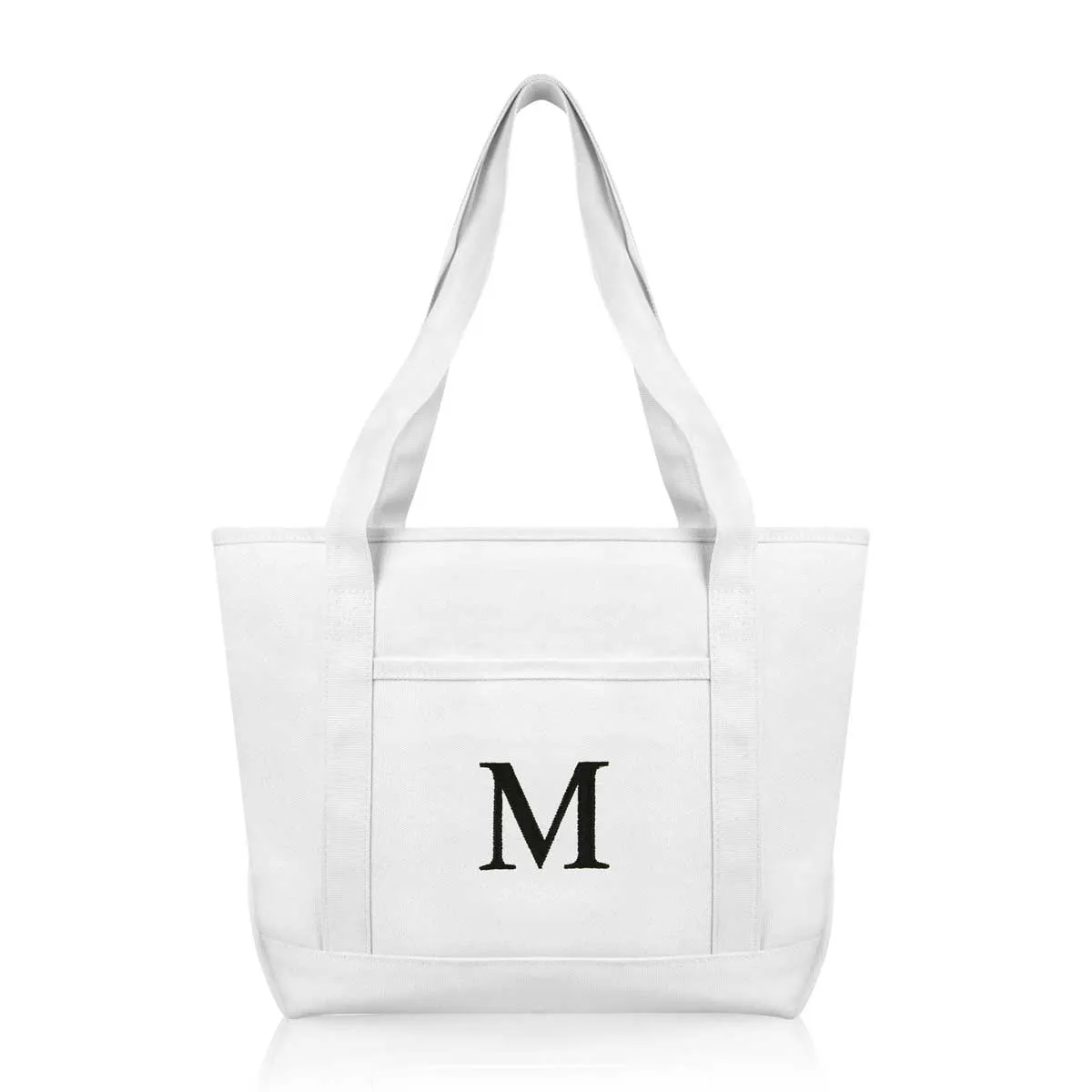 Dalix Medium Personalized Tote Bag Monogrammed Initial Letter - M