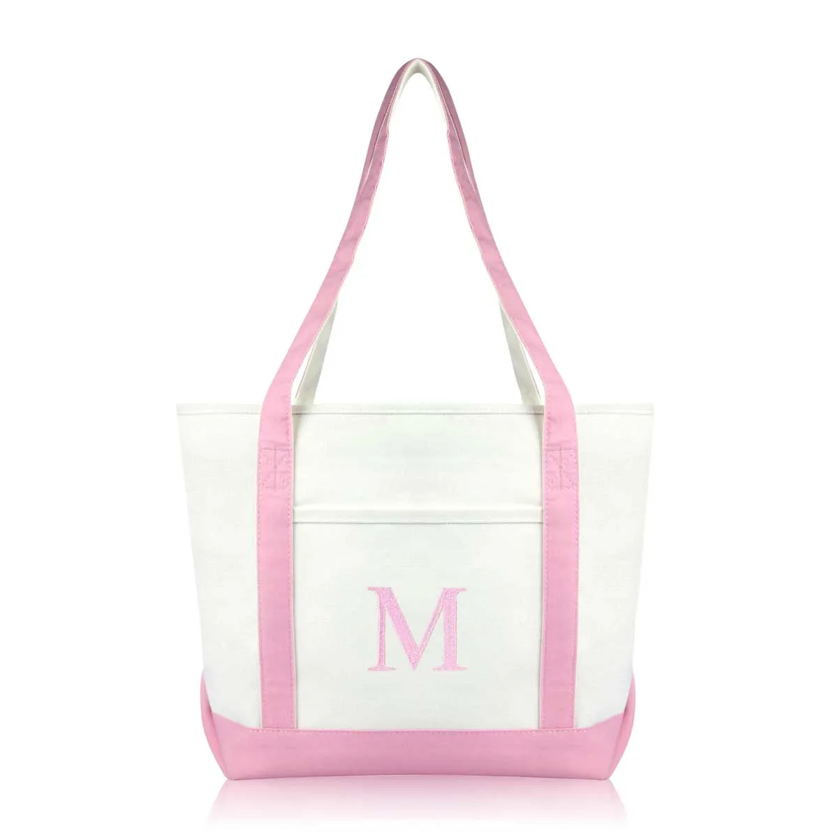 Dalix Medium Personalized Tote Bag Monogrammed Initial Letter - M