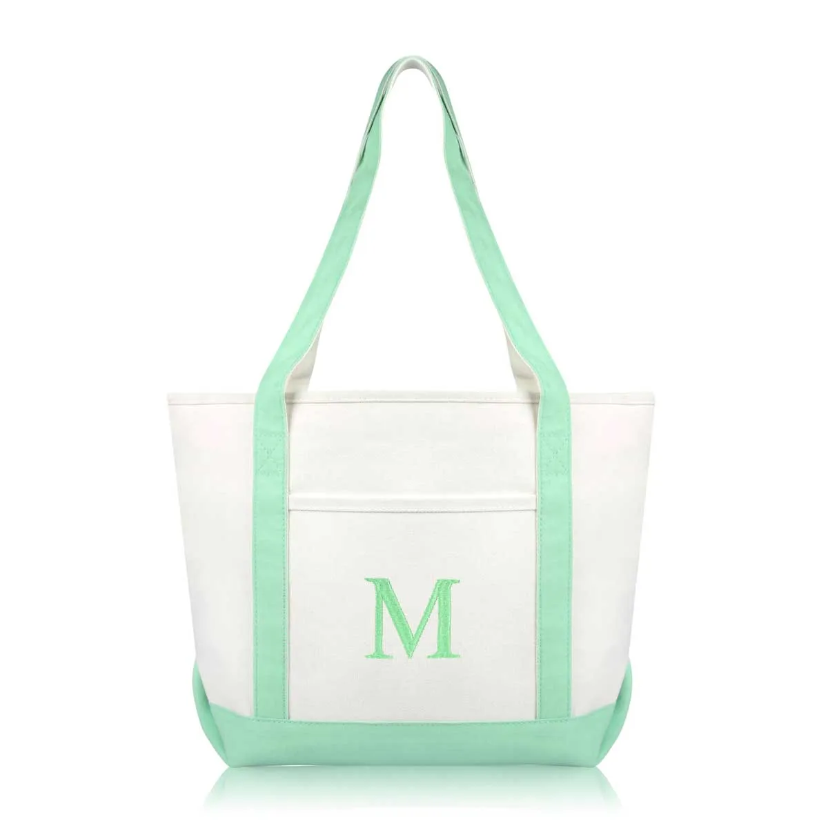 Dalix Medium Personalized Tote Bag Monogrammed Initial Letter - M