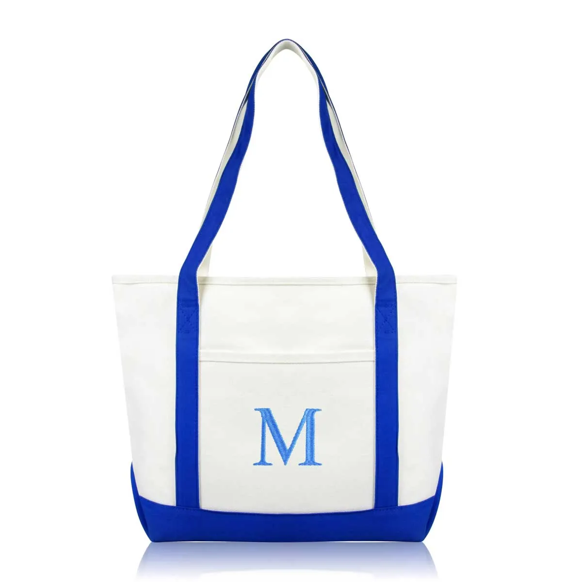 Dalix Medium Personalized Tote Bag Monogrammed Initial Letter - M