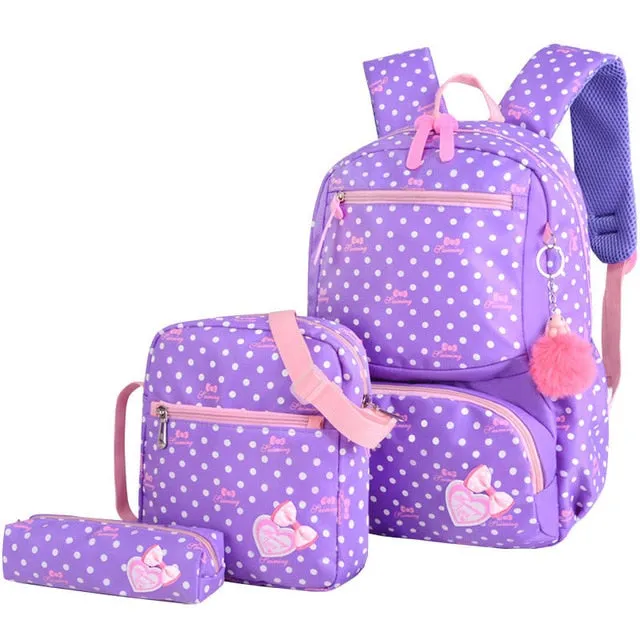 deanwangkt 3pcs/set Printing School Bags Backpacks Schoolbag Fashion Kids Lovely Backpack For Children Girls School bag Student Mochila sac