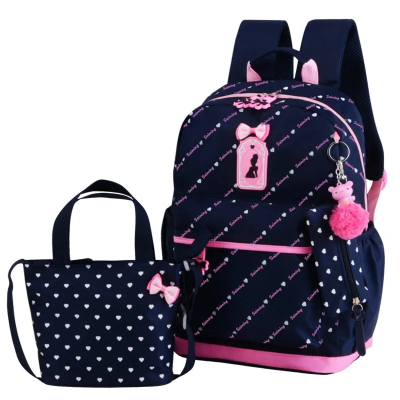 deanwangkt 3pcs/set Printing School Bags Backpacks Schoolbag Fashion Kids Lovely Backpack For Children Girls School bag Student Mochila sac