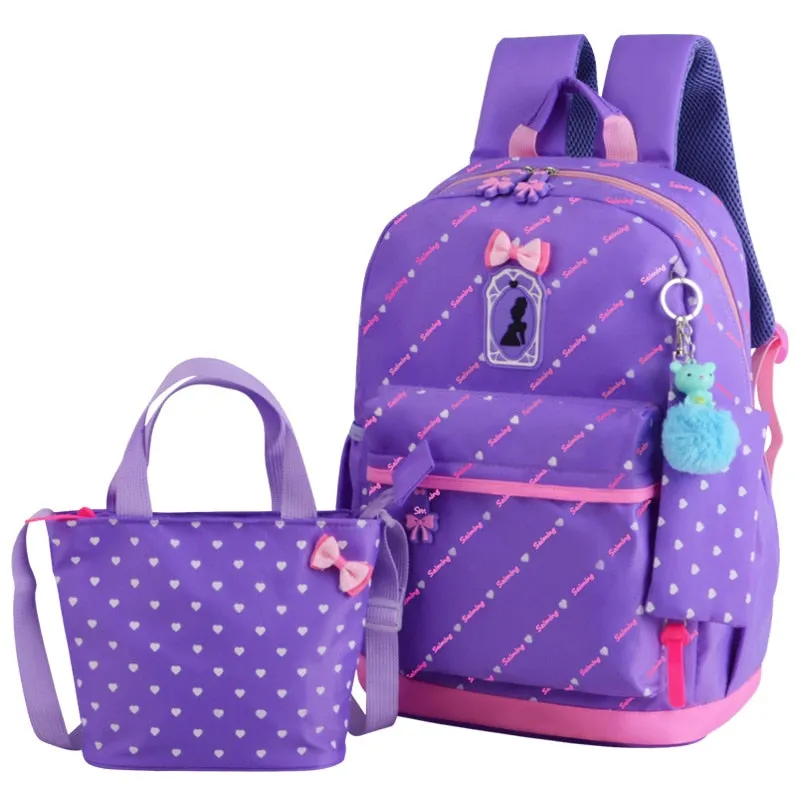 deanwangkt 3pcs/set Printing School Bags Backpacks Schoolbag Fashion Kids Lovely Backpack For Children Girls School bag Student Mochila sac