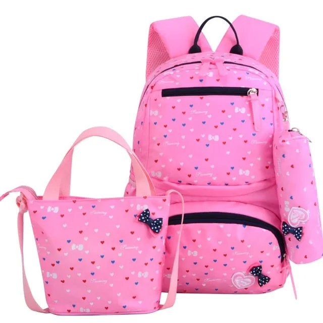 deanwangkt 3pcs/set Printing School Bags Backpacks Schoolbag Fashion Kids Lovely Backpack For Children Girls School bag Student Mochila sac