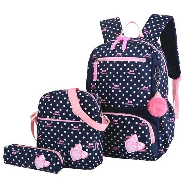 deanwangkt 3pcs/set Printing School Bags Backpacks Schoolbag Fashion Kids Lovely Backpack For Children Girls School bag Student Mochila sac