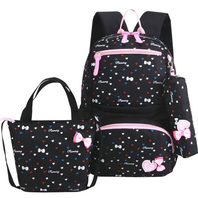 deanwangkt 3pcs/set Printing School Bags Backpacks Schoolbag Fashion Kids Lovely Backpack For Children Girls School bag Student Mochila sac