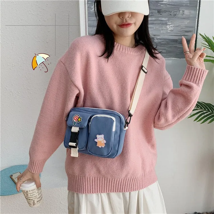 deanwangkt  Japanese Style Kawaii Bag For Women Small Crossbody Bags Women New Fashion Nylon Bag Ladies Shoulder Bag Mobile Phone Bags