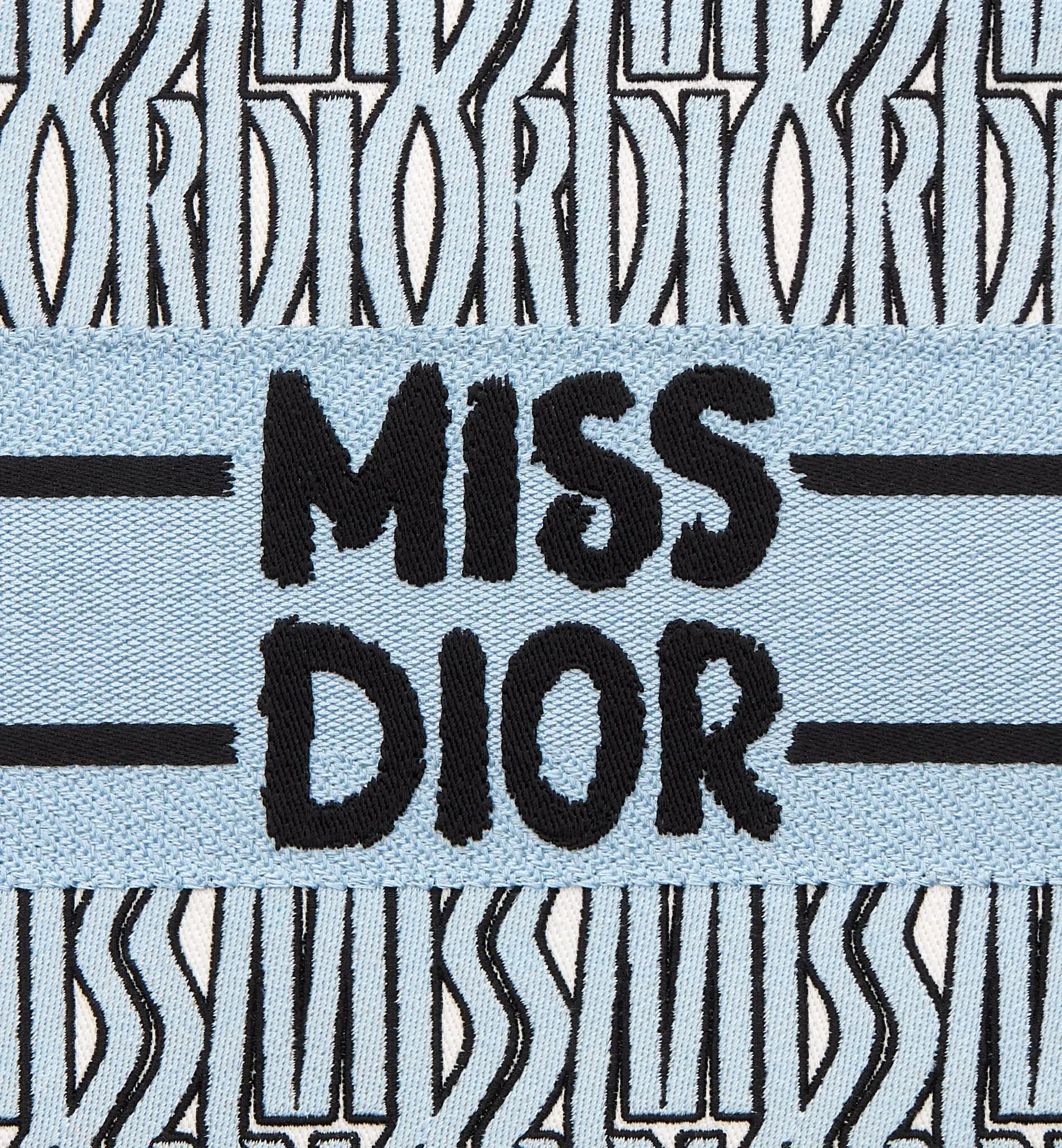 Dior-Inspired Book Tote with Miss Dior Graffiti (Blue)