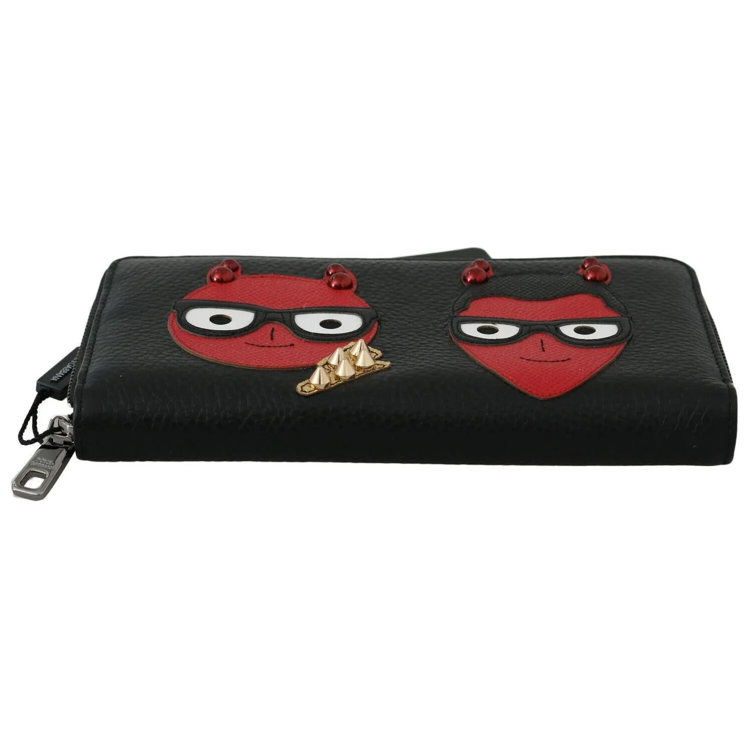 Dolce & Gabbana Chic Black and Red Leather Continental Wallet