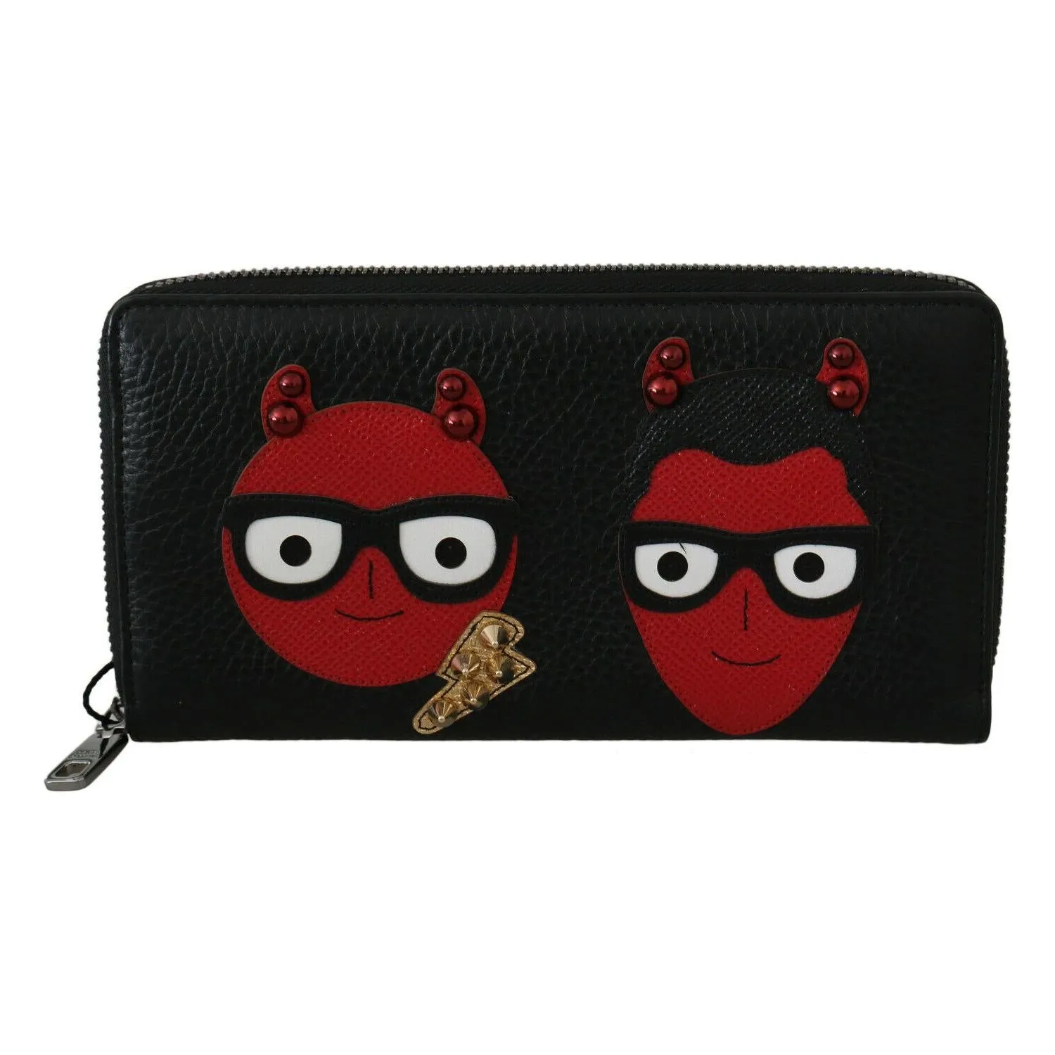 Dolce & Gabbana Chic Black and Red Leather Continental Wallet