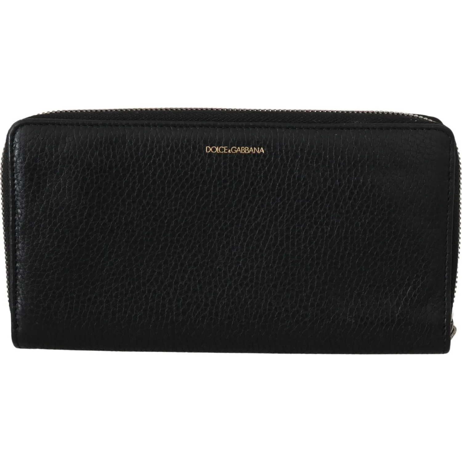 Dolce & Gabbana Elegant Black Leather Zip Continental Wallet