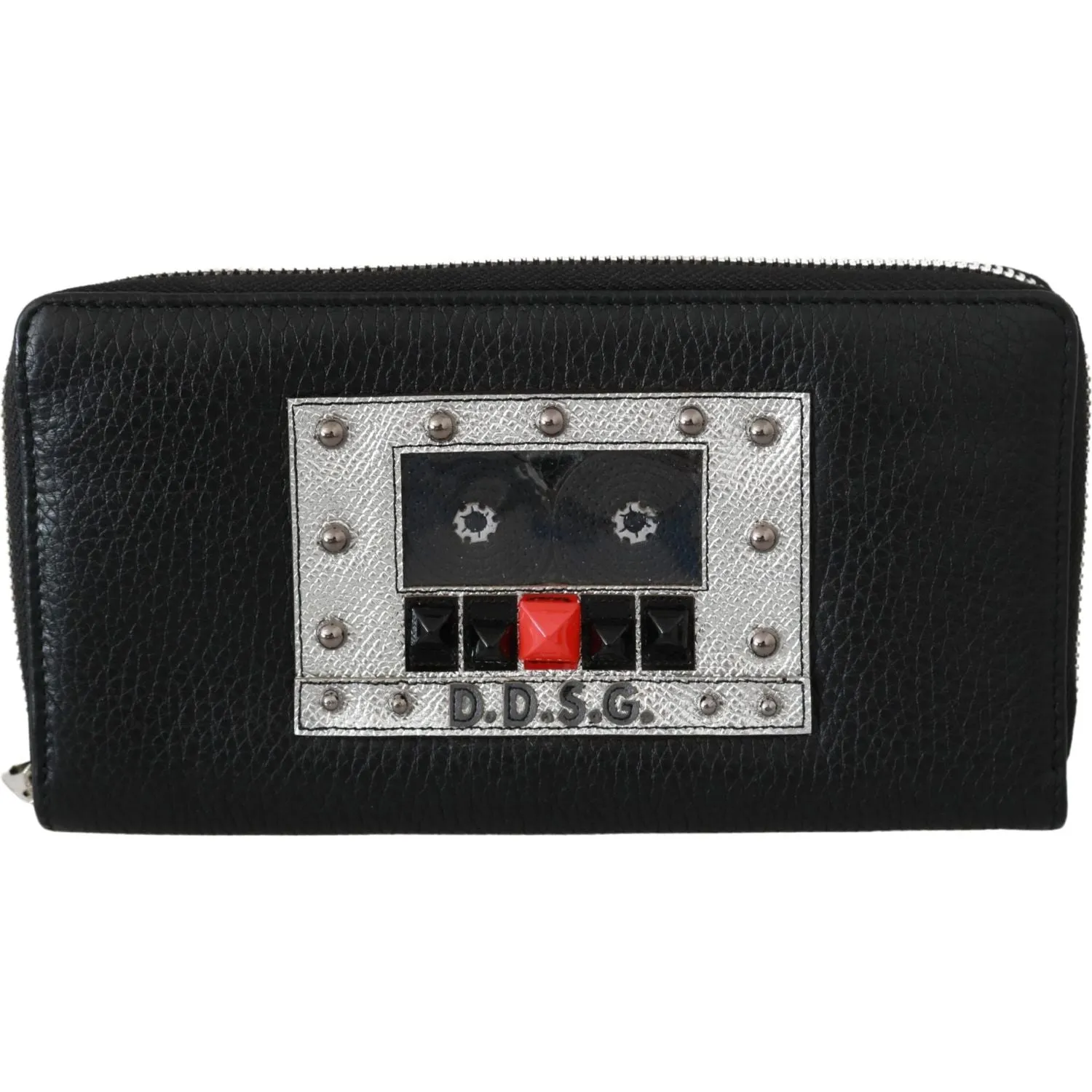 Dolce & Gabbana Elegant Black Leather Zip Continental Wallet