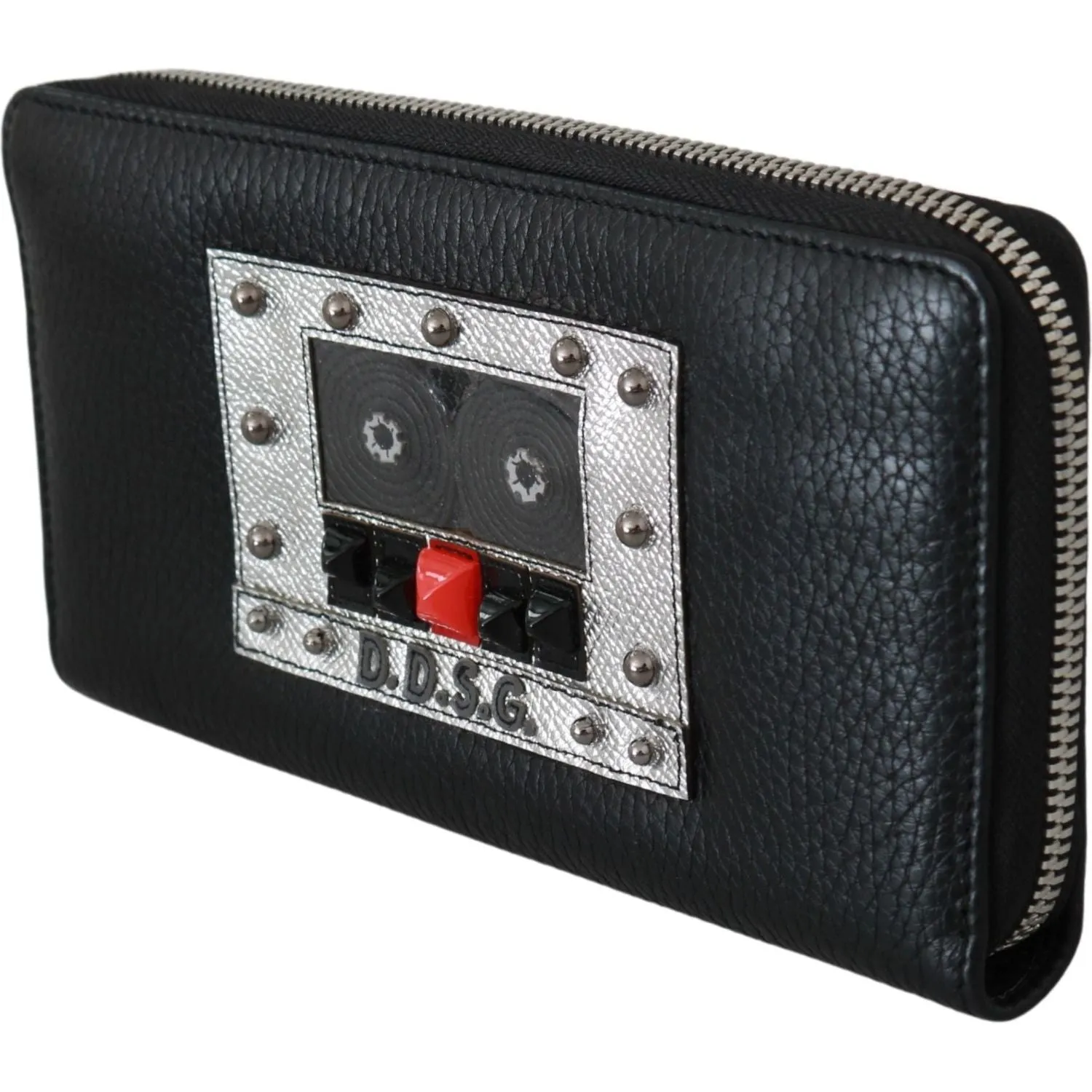 Dolce & Gabbana Elegant Black Leather Zip Continental Wallet