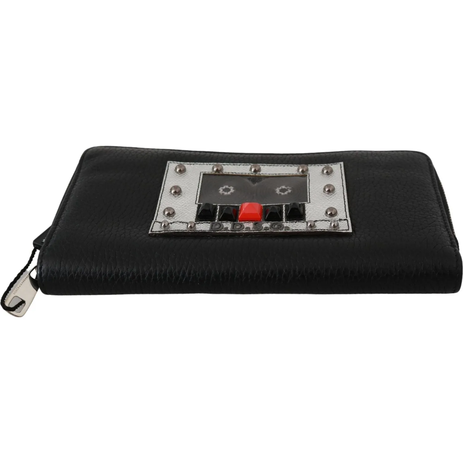 Dolce & Gabbana Elegant Black Leather Zip Continental Wallet