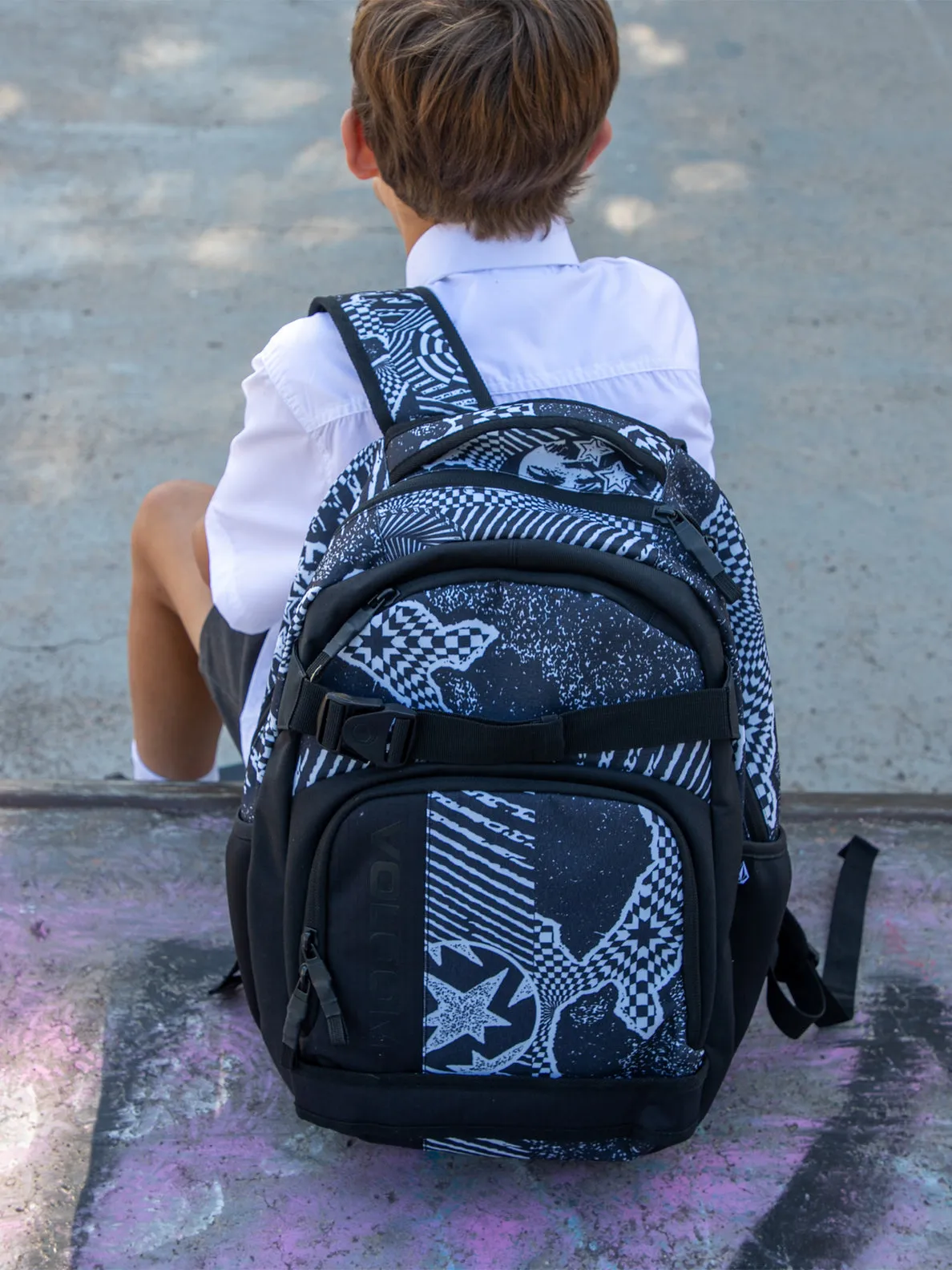 EVERSTONE SKATE BACKPACK - BLACK WHITE