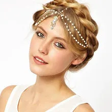 Fashion Indian Boho Head Chain Pearl Dress