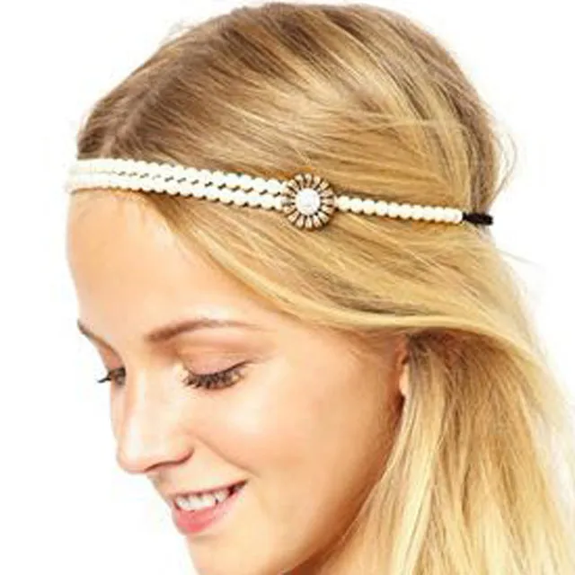 Fashion Indian Boho Head Chain Pearl Dress