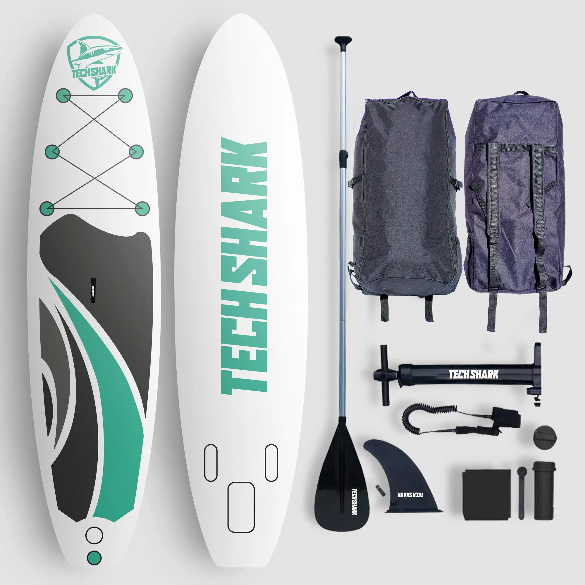 Inflatable Paddle Board Kit with Pump, Paddle, Carry Bag, and More