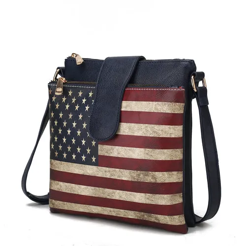 Josephine Vegan Leather Women FLAG Crossbody Bag