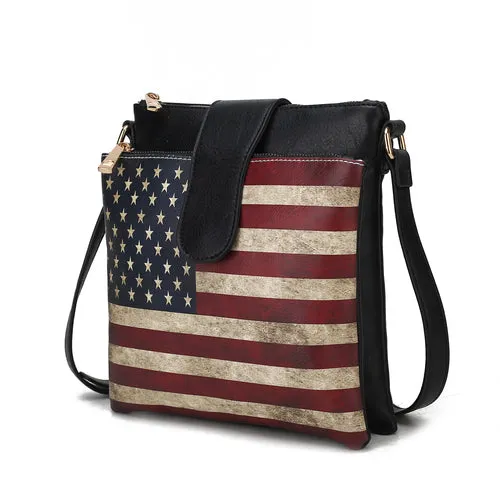 Josephine Vegan Leather Women FLAG Crossbody Bag