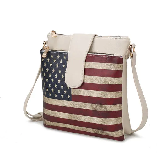 Josephine Vegan Leather Women FLAG Crossbody Bag