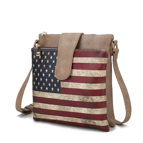 Josephine Vegan Leather Women FLAG Crossbody Bag